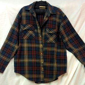 Pendleton Plaid Flannel Shirt - Blue, Red, Yellow